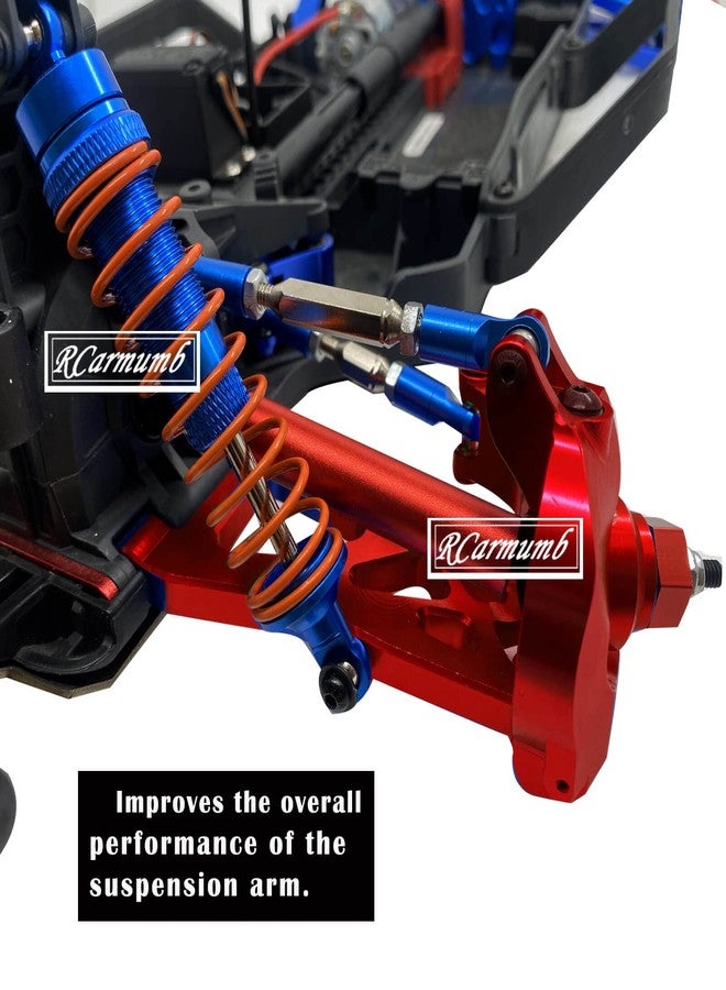 Rcarmumb Upgrades Part for 1/10 Vorteks 4x4 3S Blx,Granite/Senton 4x4 3S Blx & Mega 550,Alloy Front Rear Suspension Arms & Steering Blocks Caster Blocks C-Hubs Stub Axle Carriers,Red - Image 3